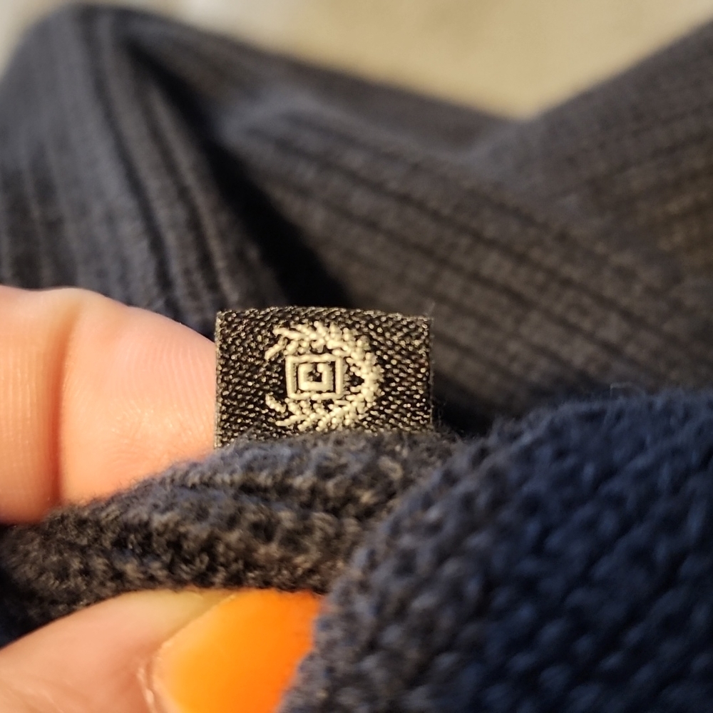 Chaps Fleece Zip Up Navy Sweater - Picture 4 of 4